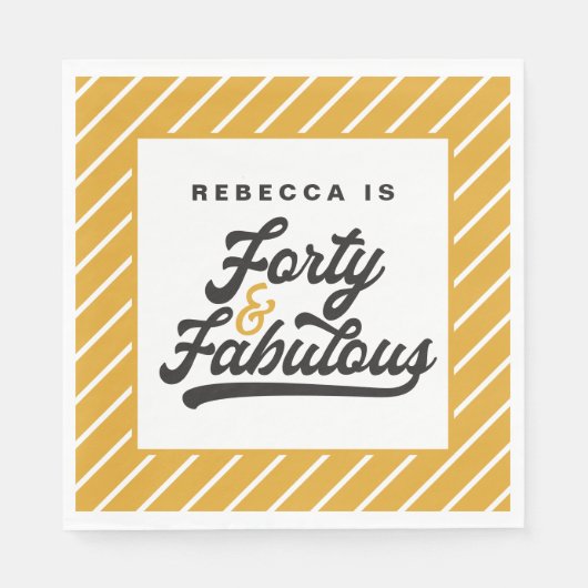 40 en fantastische verjaardagsfeestje servetten (Voorkant)