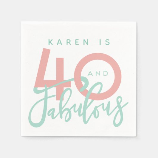 40 en fantastische verjaardagsfeestje servetten (Voorkant)