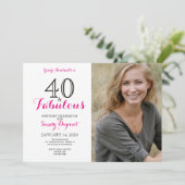 40 en fantastische verjaardagsfeestuitnodiging kaart (Staand voorkant)