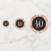 40 en fantastische zwarte en Roos gouden verjaarda Confetti (Voorkanten)