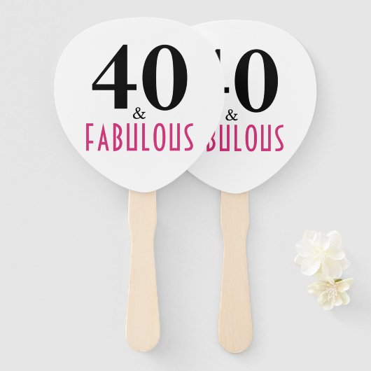 40 en feestdag handwaaier (Voorkant en achterkant)