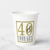 40- en feestelijke feestdag papieren bekers (Achterkant)