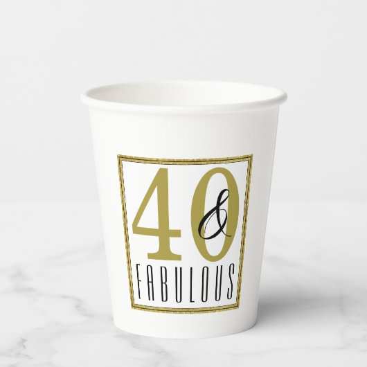 40- en feestelijke feestdag papieren bekers (Achterkant)