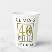 40- en feestelijke feestdag papieren bekers (Voorkant)