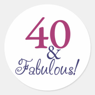 40 en geweldig (40e verjaardag) ronde sticker