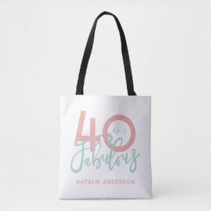 40 en geweldig goud- en zwarte verjaardagsfeest ta tote bag