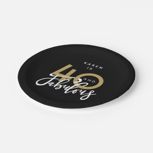 40 en geweldig  papieren bordje (Gekanteld)