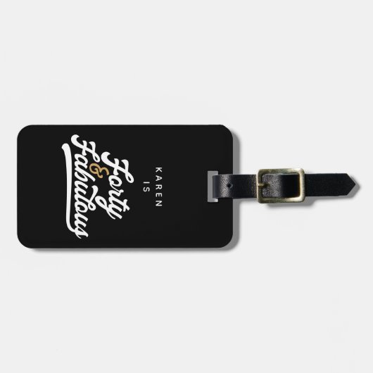 40 en geweldig zwart-wit bagagelabel (Voorkant horizontaal)