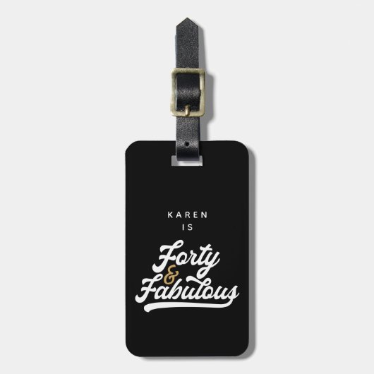 40 en geweldig zwart-wit bagagelabel (Voorkant verticaal)