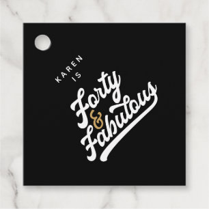 40 en geweldig zwart-wit bedankjes labels