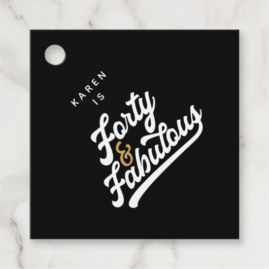 40 en geweldig zwart-wit bedankjes labels (Voorkant)