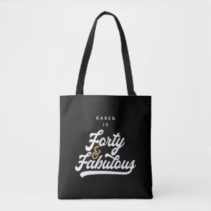 40 en geweldig zwart-wit tote bag