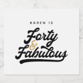 40 en geweldige borden voor verjaardagsfeestartike sparkling wijnetiket (Enkel label)