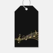 40 en geweldige muzieknoten zwarte goudnaam cadeaulabel (Achterkant)