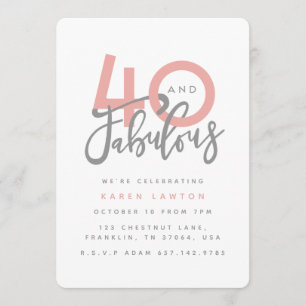 40 en geweldige uitnodiging voor verjaardagsfeestj