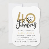 40 en geweldige uitnodiging voor verjaardagsfeestj (Voorkant)