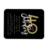 40 en geweldige uitnodiging voor verjaardagsfeestj magneet (Horizontaal)