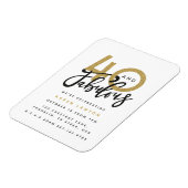 40 en geweldige uitnodiging voor verjaardagsfeestj magneet (Linkerzijde)