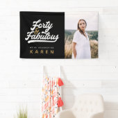 40 en geweldige verjaardagsfotobanner spandoek (Insitu)