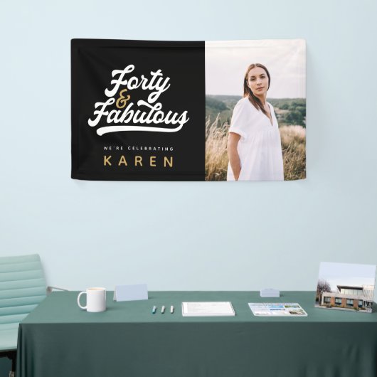40 en geweldige verjaardagsfotobanner spandoek (Beurs)