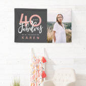 40 en geweldige verjaardagsfotobanner spandoek (Insitu)