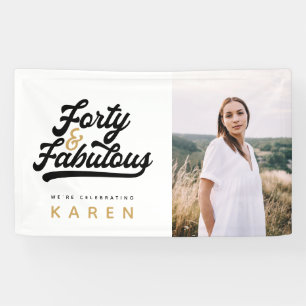 40 en geweldige verjaardagsfotobanner spandoek