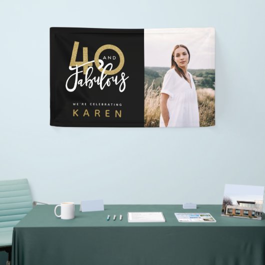 40 en geweldige verjaardagsfotobanner spandoek (Beurs)
