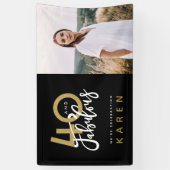 40 en geweldige verjaardagsfotobanner spandoek (Verticaal)