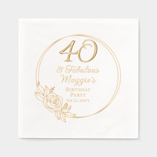 40 en het fantastische 40e verjaardagsfeest folie servetten (Voorkant)
