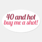 40 en HOT Ovale Sticker (Voorkant)