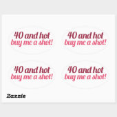 40 en HOT Ovale Sticker (Vel)