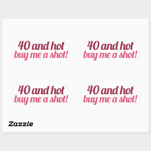 40 en HOT Ovale Sticker (Vel)
