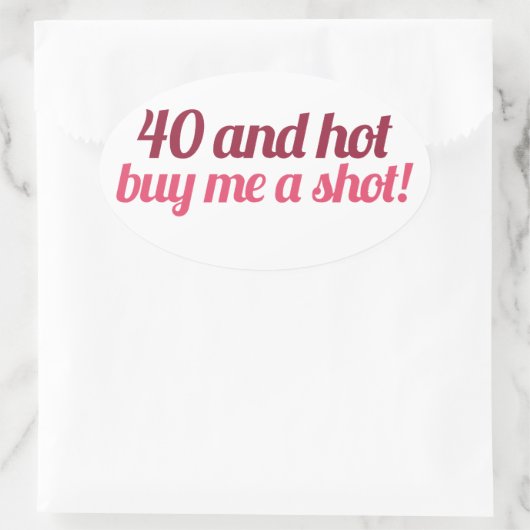 40 en HOT Ovale Sticker (Tas)