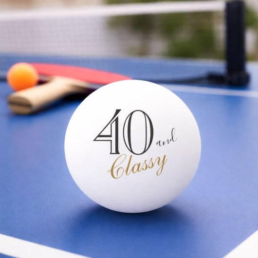 40 en Klasse Elegant Schrift 40ste Verjaardag Pingpongbal