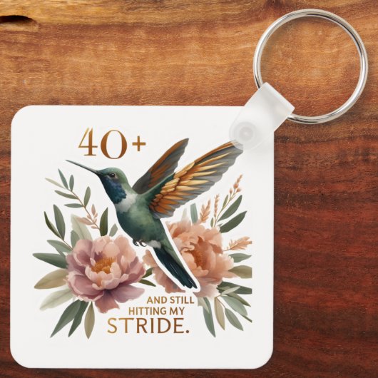 40+ en nog steeds mijn Stride-Sleutelhanger raken Sleutelhanger (Achterkant)