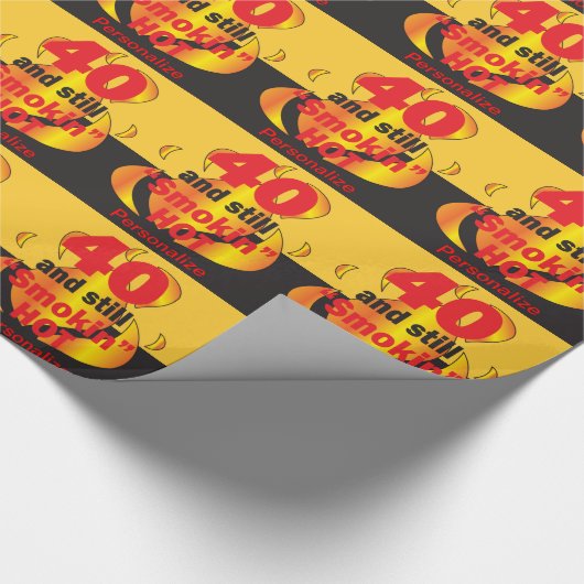 40 en nog steeds rokin Hot | 40e verjaardag Cadeaupapier (Hoek)