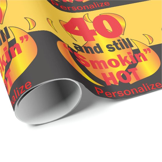 40 en nog steeds rokin Hot | 40e verjaardag Cadeaupapier (Rol Hoek)