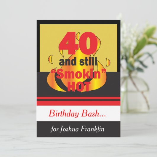 40 en nog steeds rokin Hot | 40e verjaardag Kaart (Staand voorkant)