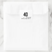 40 en nog warm levende Design Vierkante Sticker (Tas)