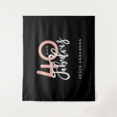 40 en prachtig roze en mint meisjesachtige verjaar wandkleed (Voorkant)