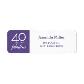 40 en prachtige violette en witte Adresetiketten Etiket (Voorkant)