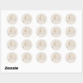40 en rechtloze Blush roze Gold Grey Name Ronde Sticker (Vel)