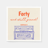 40 en Still Grand Piano Night Verjaardagsfeest Servet (Voorkant)