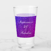 40 en verbluffend Birthday Glitter Pink Paars Ombr Glas (Achterkant)