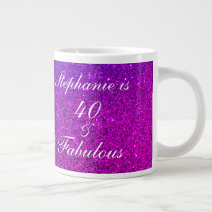40 en verbluffend Birthday Glitter Pink Paars Ombr Grote Koffiekop