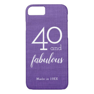 40 en verbluffend op Violet Linen Photo, Aangepast Case-Mate iPhone Case