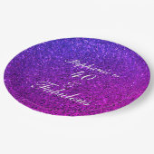 40 en verbluffend Paars bruinglitter ombre Papieren Bordje (Gekanteld)