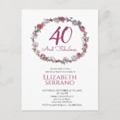 40 en verbluffende ring van Rozen van de verjaarda Briefkaart (Voorkant)