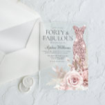 40 & Fab Blush Bloemen Jurk 40ste Verjaardag Party Acryl Uitnodigingen<br><div class="desc">40 & Fab Blush Bloemenjurk 40e verjaardag Party Acryl Uitnodigingen Zie Uitnodigingen Variaties in ons collectie</div>