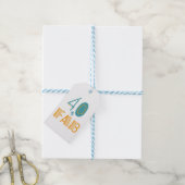 40 & Fab Modern Birthday Cadeaulabel (Met Touw)